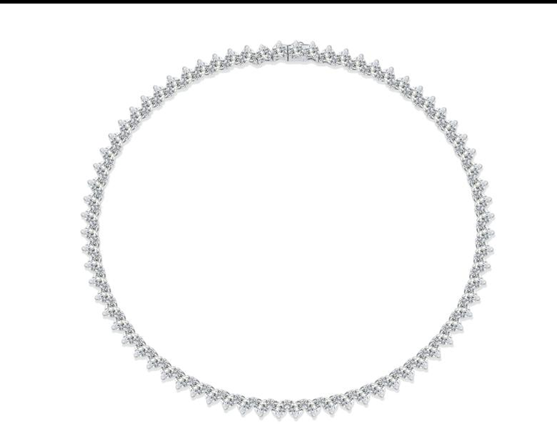 Pear Tennis Necklace Moissanite VVS – S925