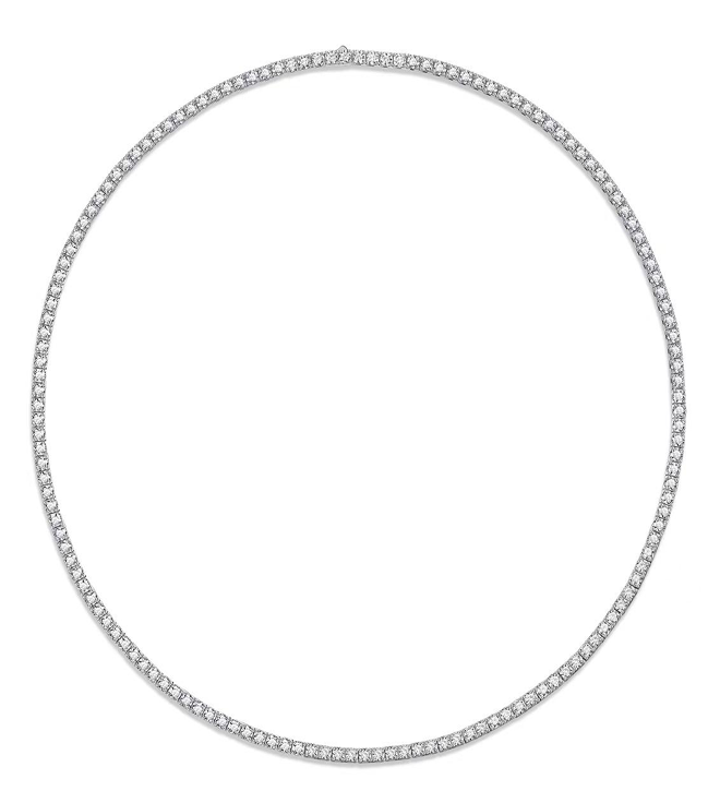 Tennis Necklace Round Moissanite VVS – S925