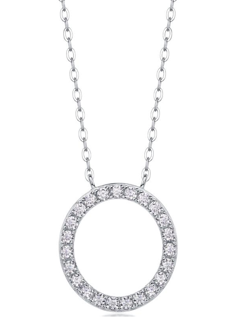 Circle Necklace Pavé Moissanite VVS – S925