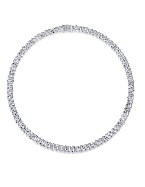 Cuban Link Necklace Pavé Moissanite VVS – S925