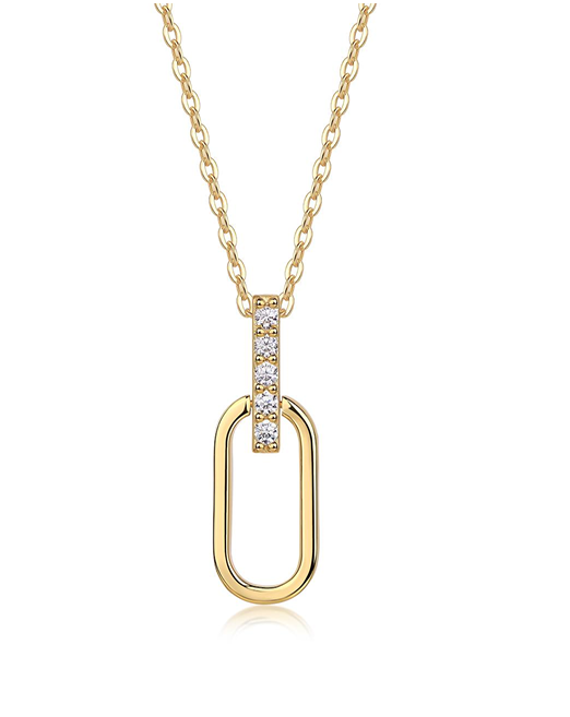 Paperclip Necklace Pavé Moissanite VVS – S925