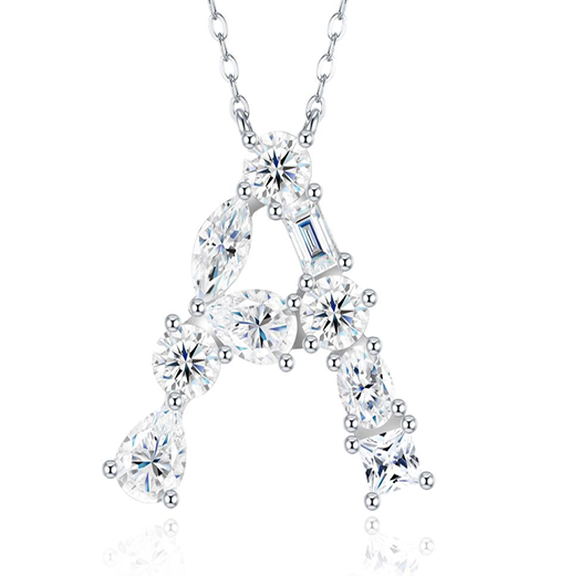 Alphabet Initial Necklace Moissanite VVS – S925