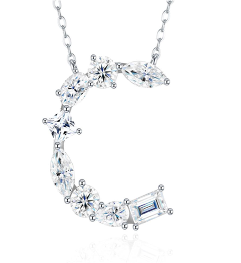 Alphabet Initial Necklace Moissanite VVS – S925