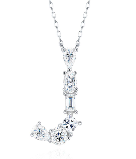 Alphabet Initial Necklace Moissanite VVS – S925