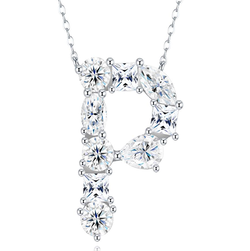 Alphabet Initial Necklace Moissanite VVS – S925