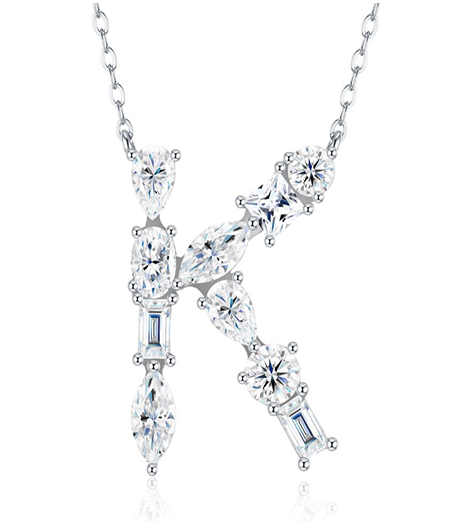 Alphabet Initial Necklace Moissanite VVS – S925