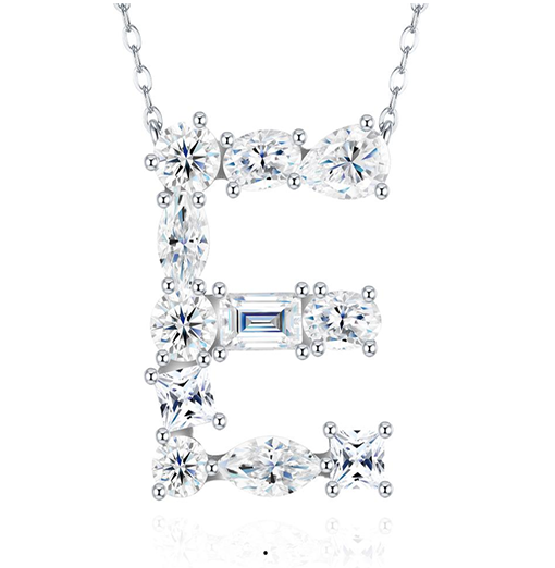 Alphabet Initial Necklace Moissanite VVS – S925