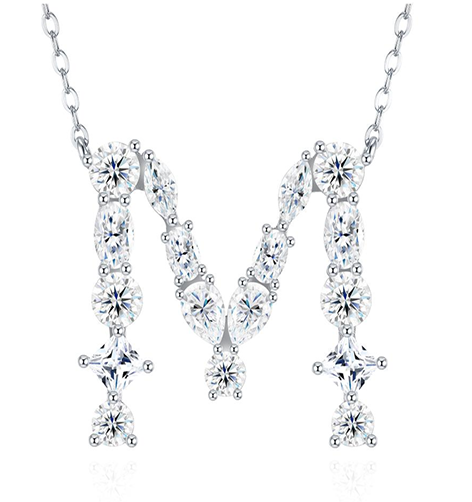 Alphabet Initial Necklace Moissanite VVS – S925