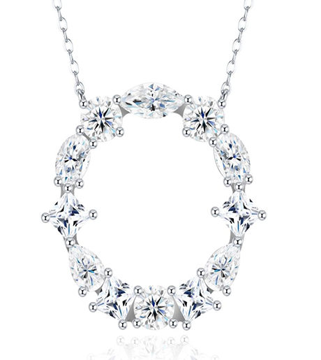 Alphabet Initial Necklace Moissanite VVS – S925