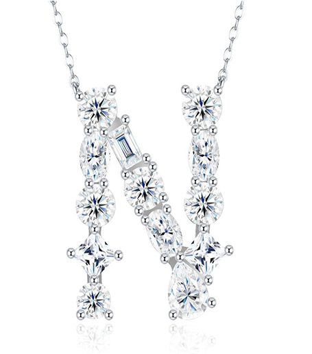Alphabet Initial Necklace Moissanite VVS – S925