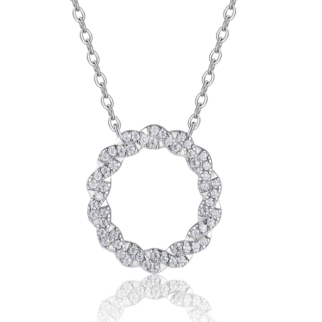 Circle Cluster Necklace Round Moissanite VVS – S925