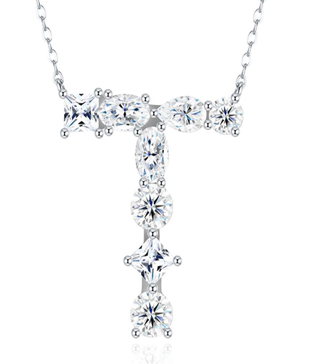 Alphabet Initial Necklace Moissanite VVS – S925
