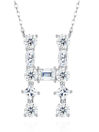 Alphabet Initial Necklace Moissanite VVS – S925