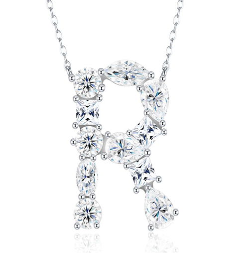 Alphabet Initial Necklace Moissanite VVS – S925