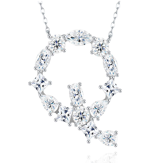 Alphabet Initial Necklace Moissanite VVS – S925
