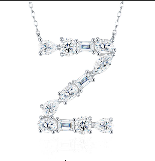 Alphabet Initial Necklace Moissanite VVS – S925