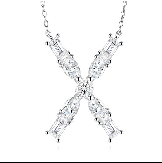 Alphabet Initial Necklace Moissanite VVS – S925