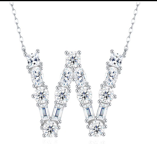 Alphabet Initial Necklace Moissanite VVS – S925