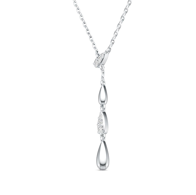 Teardrop Drop Necklace Pavé Moissanite VVS – S925