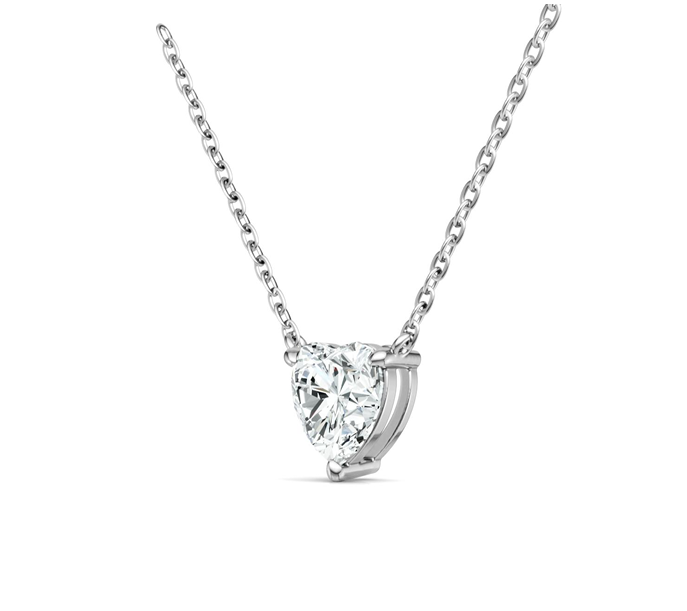 Heart Solitaire Necklace Moissanite VVS – S925