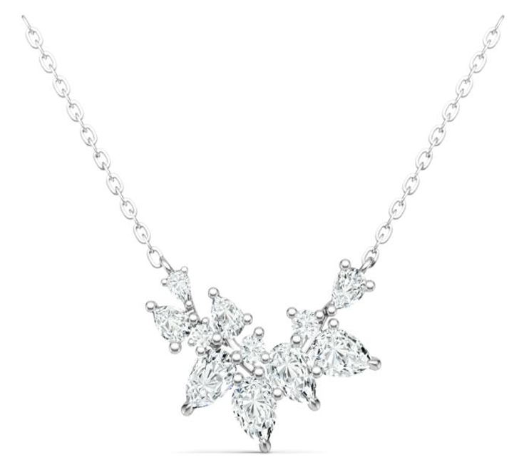 Marquise Cluster Necklace Moissanite VVS – S925