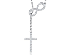 Infinity Cross Drop Necklace Pavé Moissanite VVS – S925