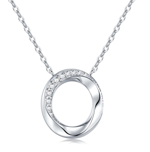 Organic Circle Necklace Moissanite VVS – S925