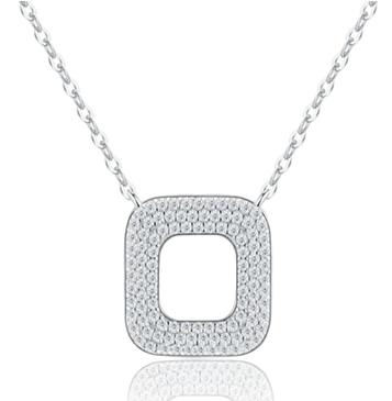 Square Pavé Necklace Moissanite VVS – S925