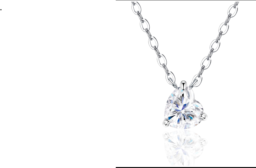 Heart Solitaire Necklace Moissanite VVS – S925