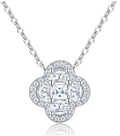 Quatrefoil Pavé Necklace Moissanite VVS – S925