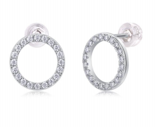 Studs Cercle Ouvert Pavé Moissanite VVS – S925