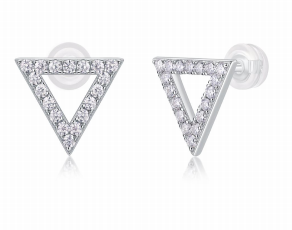 Studs Triangle Ouvert Pavé Moissanite VVS – S925
