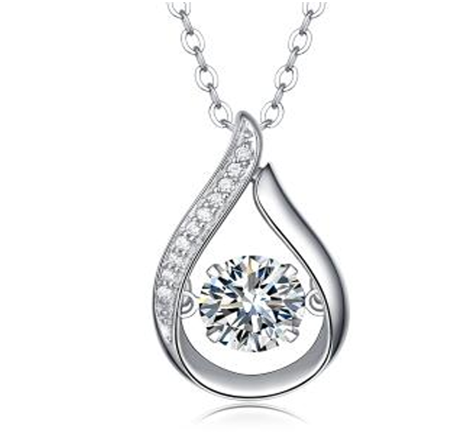 Floating Teardrop Necklace Moissanite VVS – S925
