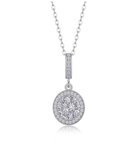 Round Pavé Medallion Necklace Moissanite VVS – S925