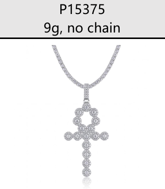Ornate Iced Cross Pendant Moissanite VVS – S925