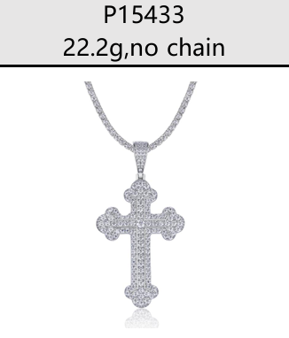 Gothic Iced Cross Pendant Moissanite VVS – S925