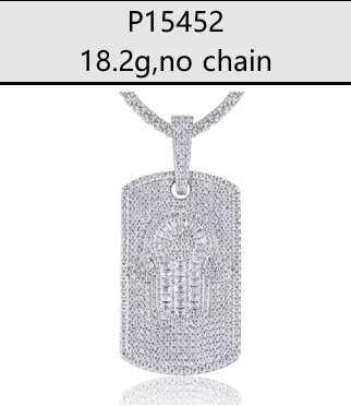 Pharaoh Iced Dog Tag Pendant Moissanite VVS – S925