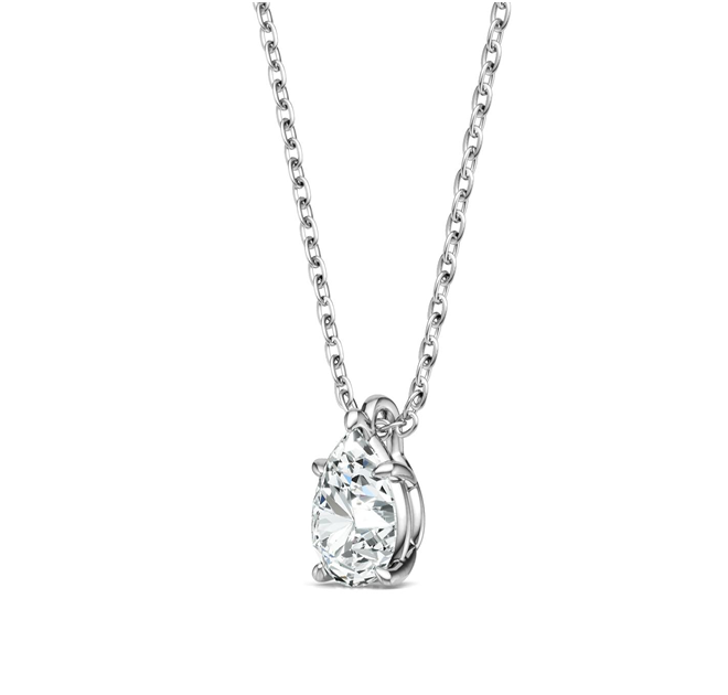 Pear Solitaire Necklace Moissanite VVS – S925
