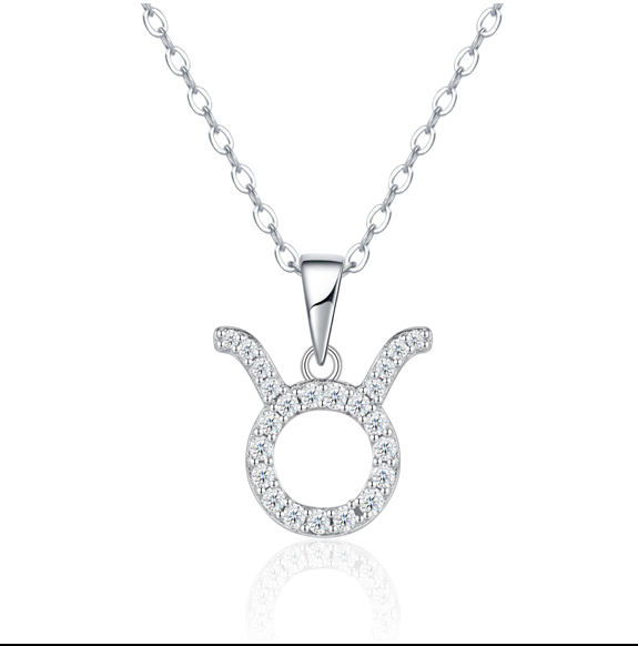 Taurus Zodiac Necklace Moissanite VVS – S925