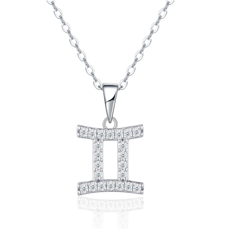 Gemini Zodiac Necklace Moissanite VVS – S925