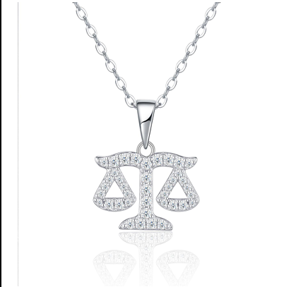 Libra Zodiac Necklace Moissanite VVS – S925