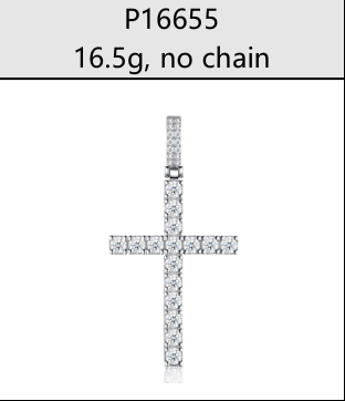 Classic Solitaire Cross Pendant Moissanite VVS – S925