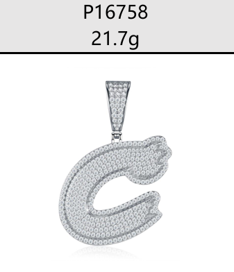 A - Z Iced Alphabet Letter Pendant Moissanite VVS – S925