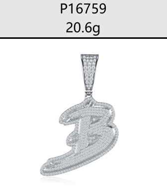 A - Z Iced Alphabet Letter Pendant Moissanite VVS – S925