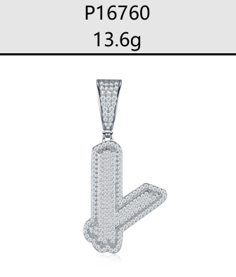 A - Z Iced Alphabet Letter Pendant Moissanite VVS – S925