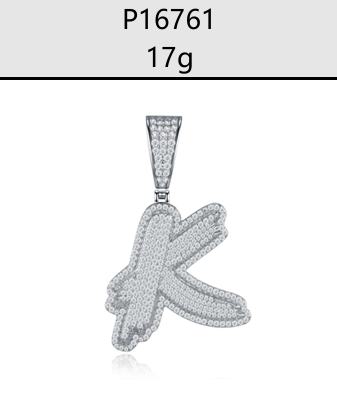 A - Z Iced Alphabet Letter Pendant Moissanite VVS – S925