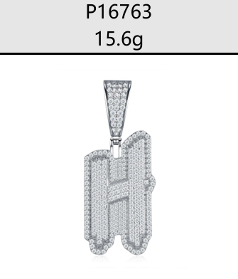 A - Z Iced Alphabet Letter Pendant Moissanite VVS – S925