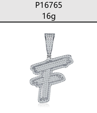 A - Z Iced Alphabet Letter Pendant Moissanite VVS – S925