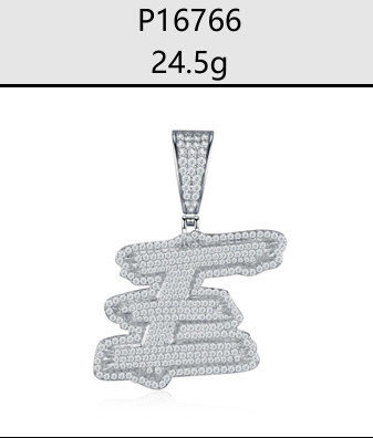 A - Z Iced Alphabet Letter Pendant Moissanite VVS – S925