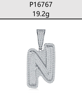 A - Z Iced Alphabet Letter Pendant Moissanite VVS – S925